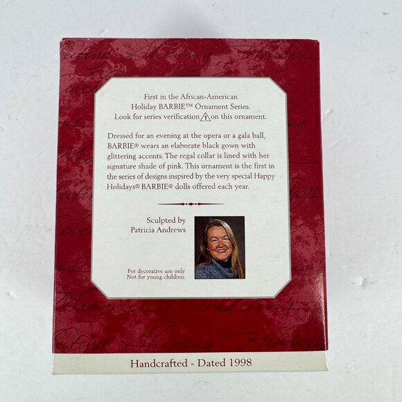 1998 Hallmark Keepsake African American Holiday Barbie Ornament NIB - Picture 7 of 7